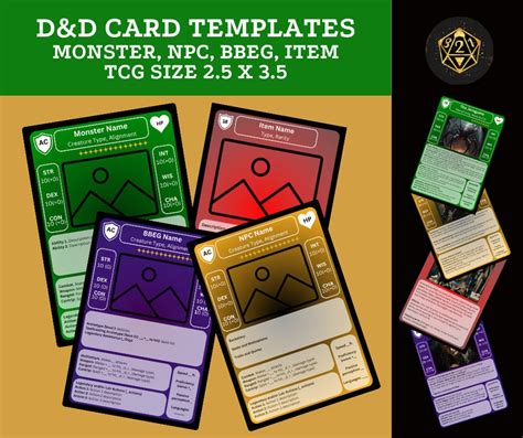 8 D D Card Template Template Guru