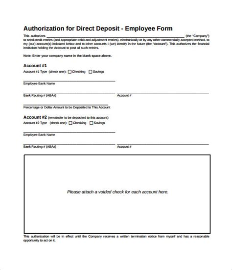 8 Direct Deposit Authorization Form Examples Download for Free Sample