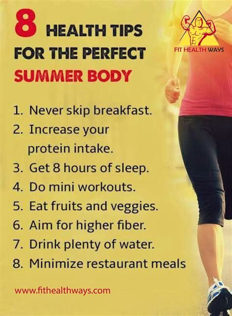 8 HEALTH TIPS FOR THE PERFECT. Health tips, Fitness advice, …