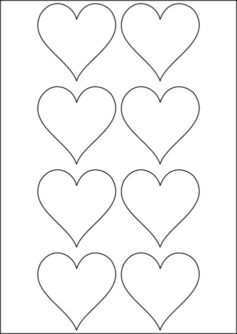 8 Heart Shape Labels Per A4 Sheet, 69mm x 69mm, CL869H