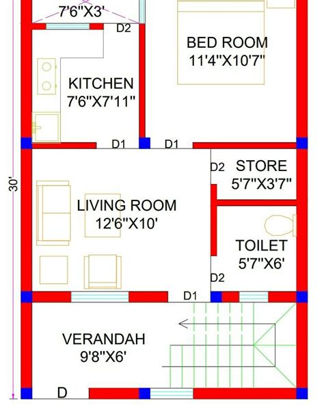 8 LAKHS 2BHK NORTH FACING HOUSE PLAN OF 600 SQ FT IN …