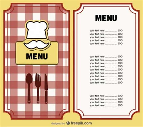8 Menu Templates Excel PDF Formats