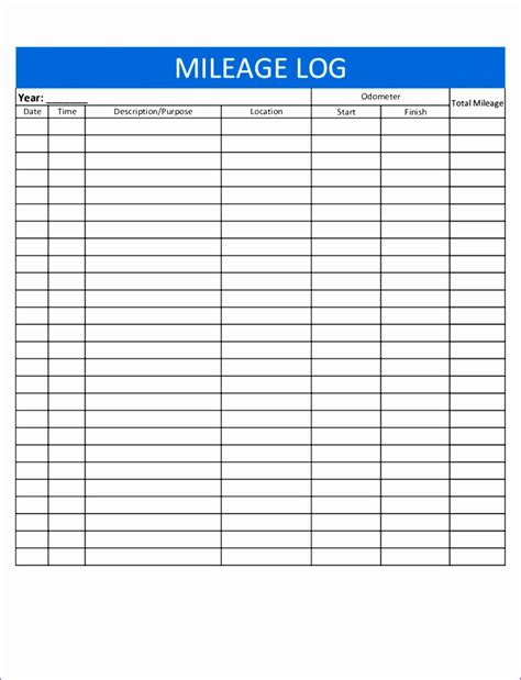 8 Mileage Log Template Excel Excel Templates