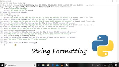 8 Python 3.8 Programming Tutorial String Literals Part3 (String