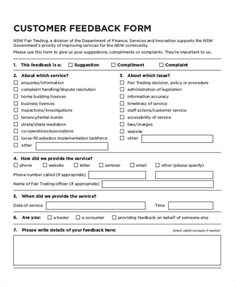 8 Samples of Feedback Forms for Customers That Work