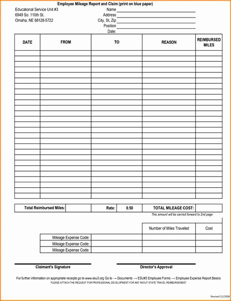 8 Travel Expense Report with Mileage Log Excel Templates Excel