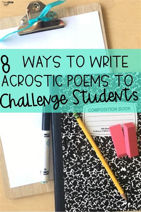 8 Acrostic Poem Ideas To Challenge Upper Elementary Acrostic Poems For First Grade - Acrostic Poems For First Grade