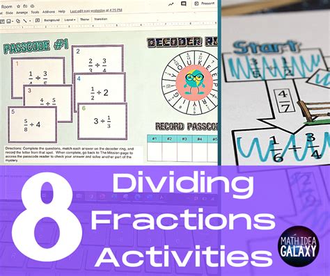 8 Awesome Activities For Dividing Fractions Idea Galaxy Dividing Fractions Activities - Dividing Fractions Activities
