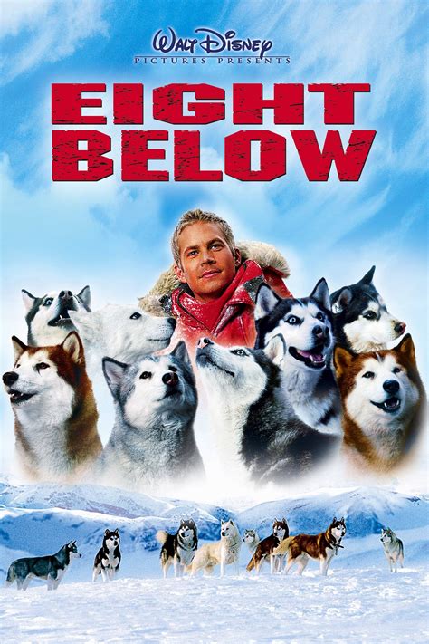 Eight Below is a 2006 adventure drama film directed by Frank Marshall and starring Paul Walker, Jason Biggs, and Bruce Greenwood. The movie follows the story of a group of eight sled dogs that are left in Antarctica by their human companions, who were forced to leave them behind due to bad weather conditions.