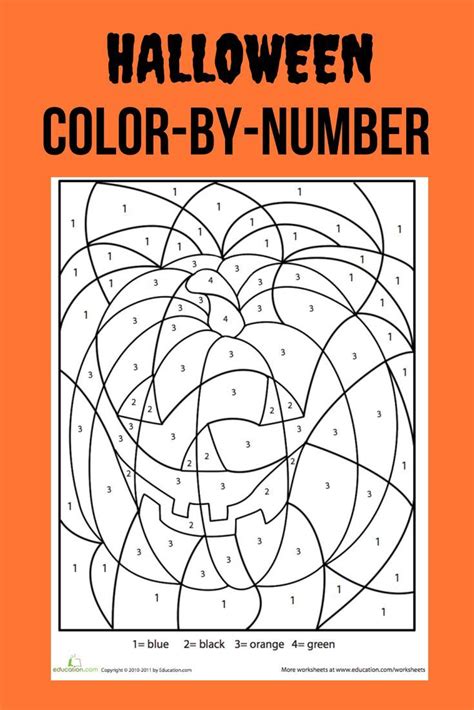 8 Halloween Color By Number Worksheets For Kindergarteners Color By Numbers Halloween - Color By Numbers Halloween
