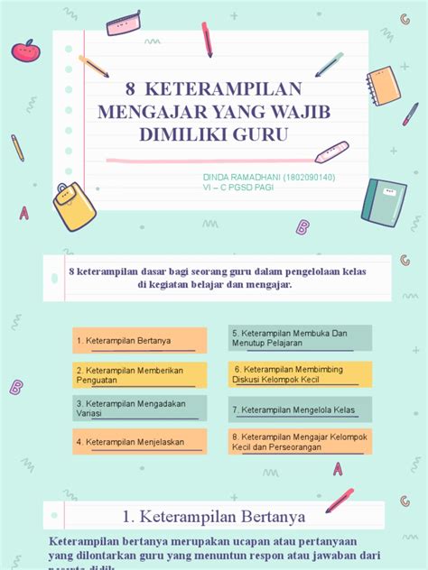 8 Keterampilan Mengajar