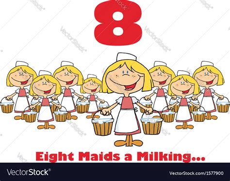 8 Maids A Milking Clip Art 20 Free Eight Maids A Milking - Eight Maids A Milking