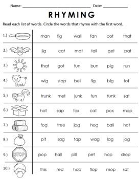 8 No Prep Rhyming Worksheets For Preschool Education Rhyming Worksheets For Preschool - Rhyming Worksheets For Preschool
