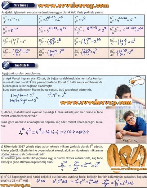 8 sınıf matematik 16 sayfa cevapları