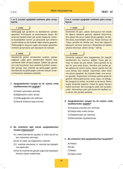 8 sınıf türkçe paragraf soruları ve cevapları pdf
