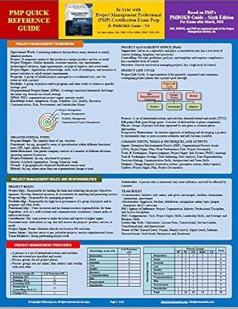 Read Online 8 Pages Quick Reference Guide Project Management Professional Pmp Certification Exam Prep 