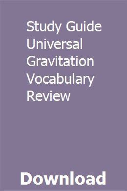 Full Download 8 Study Guide Universal Gravitation Vocabulary Review 