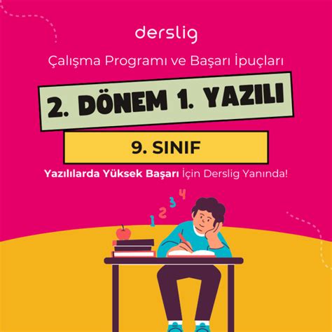 8. Sınıf 2. Dönem 1. Yazılı Çalışma Programı Derslig. 