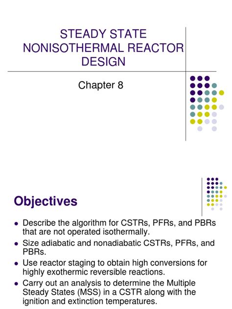 8. Steady-State Nonisothermal Reactor Design - CHERIC