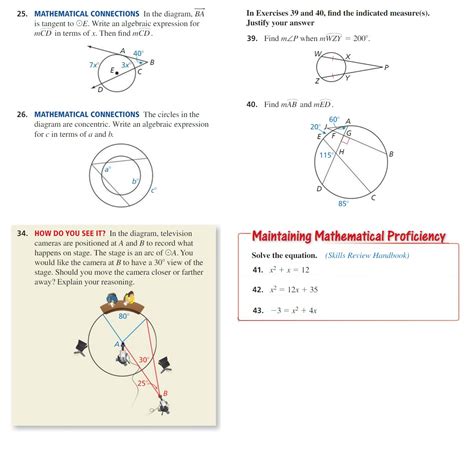 8.02 Review Answer Key.pdf Geometry Unit Circles Section Special Angles and Arcs in Circles