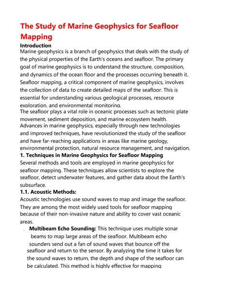 80 Marine Geophysics Research Topics - Dissertation … - raincitystudios.com