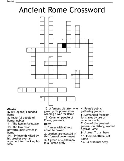 Crossword Clue Answers. Find the latest crossword clues from New York Times Crosswords, LA Times Crosswords and many more. ... in old Rome 3% 3 CVI: 106, in old Rome 3% 3 CII: 102, in old Rome ... 800, in old Rome 2% 5 WASNT "Rome ___ built in a day" 2% 4 TOGA: Attire in old Rome By CrosswordSolver IO. .... 