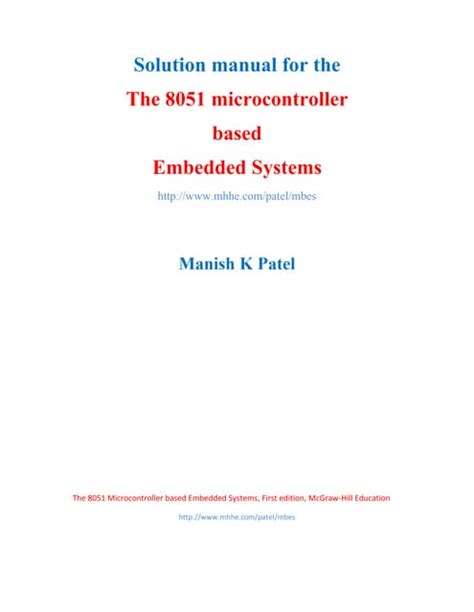 8051 microcontroller and embedded systems solution