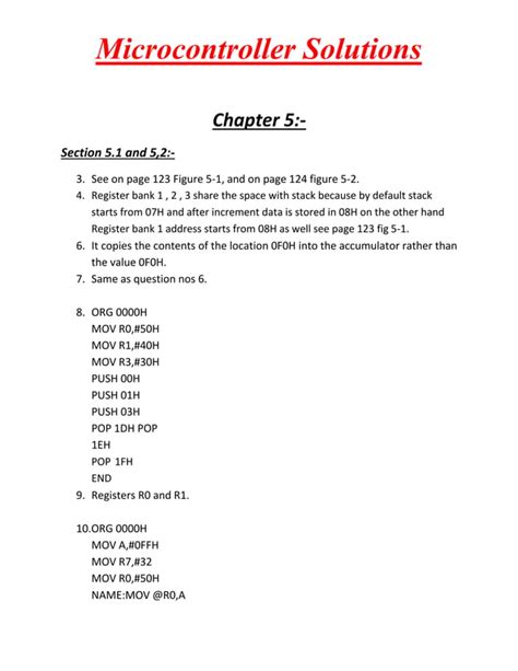 Read 8051 Microcontroller By Mazidi Solution Manual 239473 