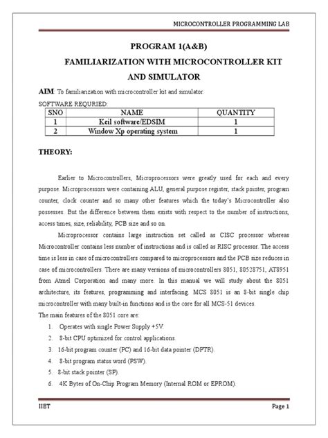 Read 8051 Microcontroller Lab Manual 