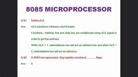 8085 Microprocessor Objective Type Questions With Answers