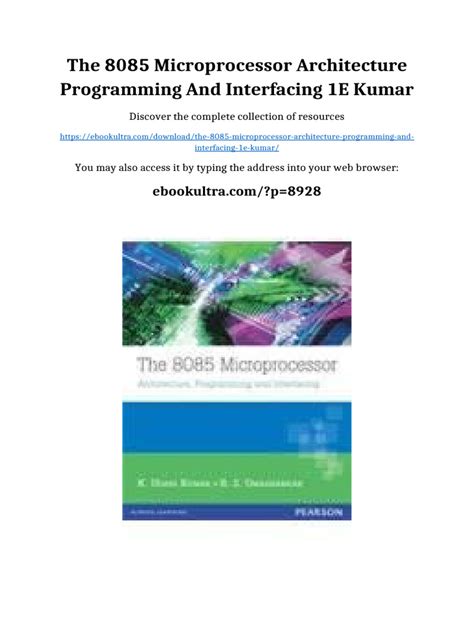 8085 Microprocessor Programming And Interfacing By N K Srinath