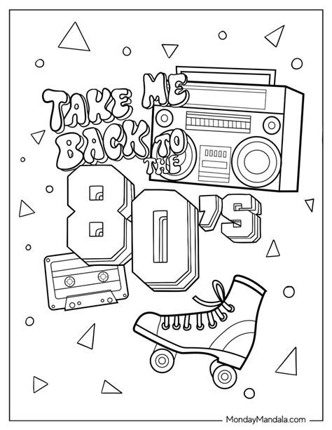 80s Coloring Sheets