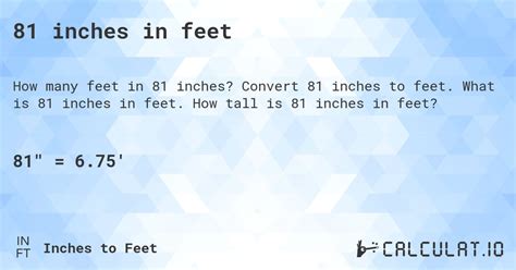 81 Inches Feet