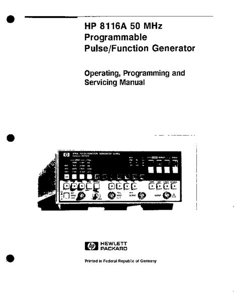 8116a Function Generator Manual