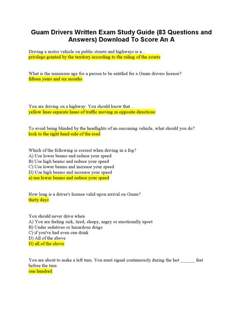 Full Download 83 Study Guide Answers 