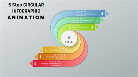 84.PowerPoint 6 Step CIRCULAR INFOGRAPHIC Animation PowerUP with