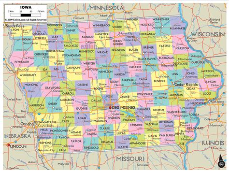 85 Iowa Map With Counties Premium High Res Photos