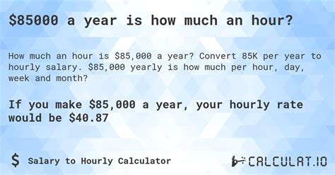 85k To Hourly