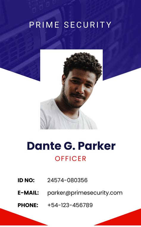 86 Format Security Guard Id Card Template Formating by Security Guard