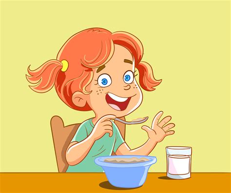 876 Girl Eating Breakfast Illustrations & Clip Art - iStock