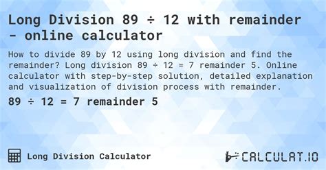 89 Divided By 12