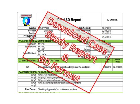 8D Report Example How to fill up 8D Template Case Study