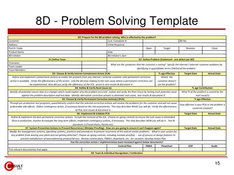 8D Report Template Report template, Problem solving, Professional