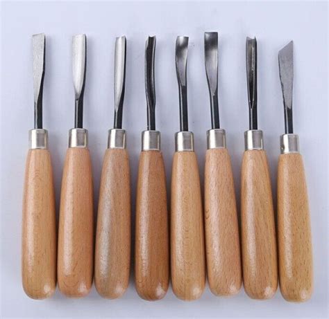 8Pcs Wood Carving Chisel Set Professional Sculpture Woodworking ... - muktibox.com