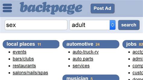 BackPageLocals is the #1 alternative to backpage classified & similar to craigslist personals and classified sections. . 8backpagecom