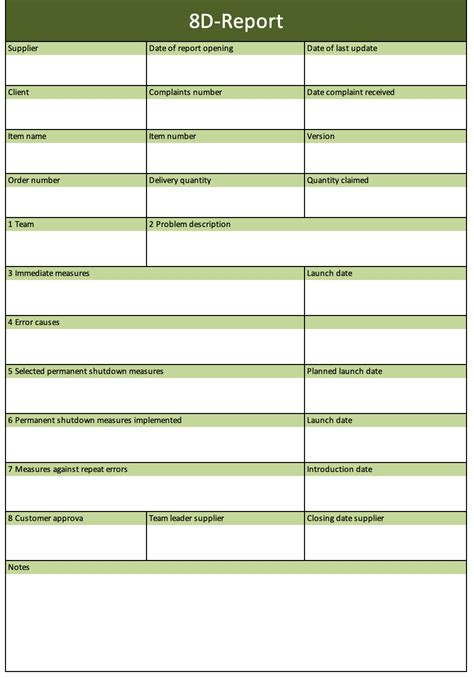 8d Template Excel