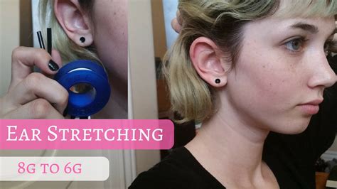 8g to 6g ear stretch. my ear stretch from a 8 gauge to a 6 gauge 