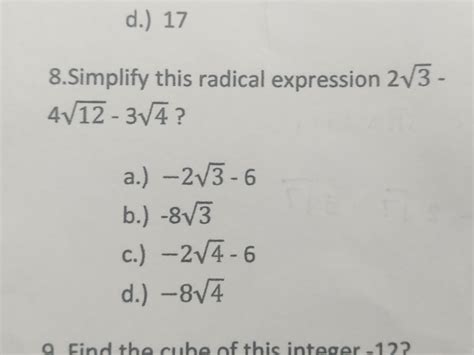 8th Grade Radicals & Pythagoras