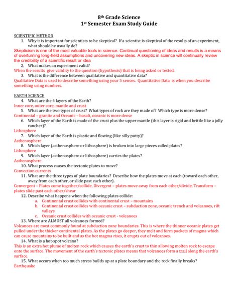 8th Grade Science Study Guide For Final Exam Study Poster