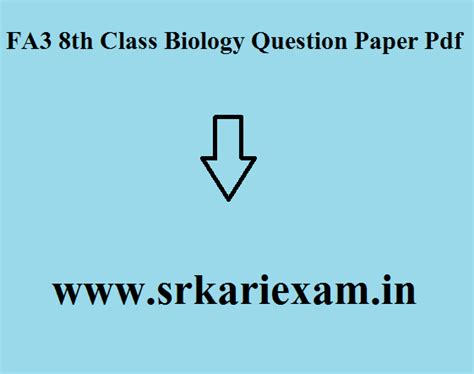 8th Class Fa3 Biology Question Paper